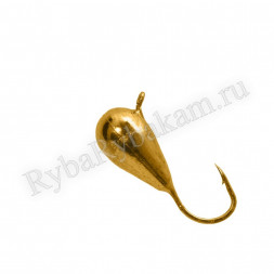 Мормышка вольфрамовая Lumicom Капля с ушком d2.5 золото 10шт