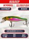 Воблер KYODA Globefish Minnow-77SP, длина 7,7 см, вес 10.0 гр цвет P1244, заглубление 0,8-1,2 м