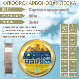 Леска SPRUT Skyline Fluorocarbon Composition Classic Gold 0.105 30м