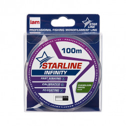 Леска IAM STARLINE INFINITY 100m Хамелеон Зелёный d0.128