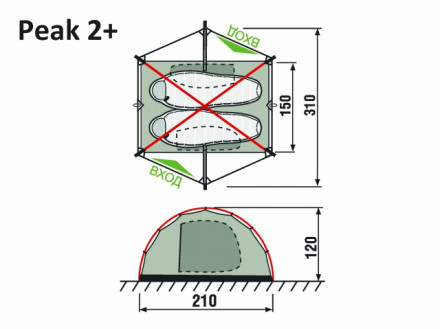 Палатка туристическая ROCKLAND PEAK 2+