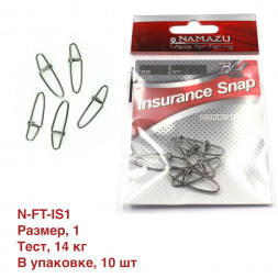 Карабин Namazu INSURANCE SNAP, цв. BN, р. 1, test-14 кг уп. 10 шт