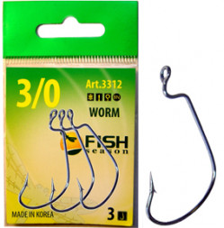 Крючок Fish Season FS Worm №1 4шт офсет. 3312-01F