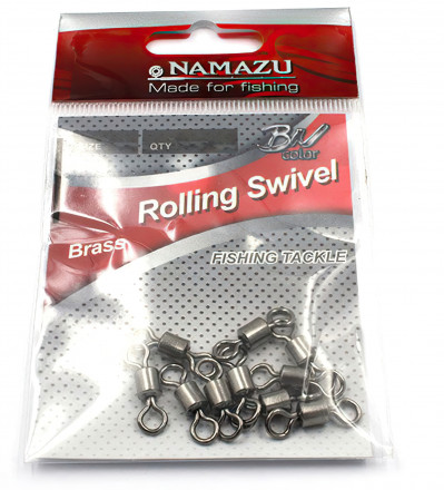 Вертлюг Namazu ROLLING SWIVEL, латунь, цв. BN, р. 1, test-43 кг уп.10 шт